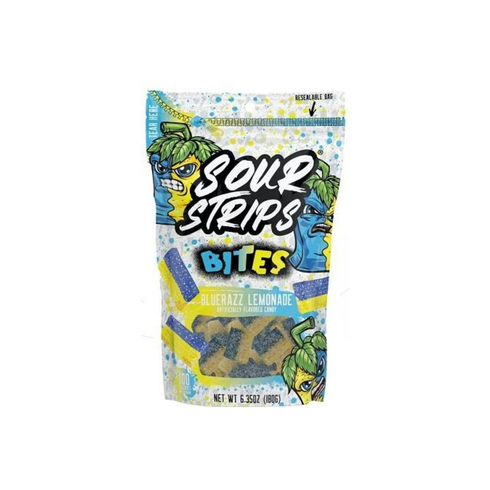 2x Sour Strips Bites Bluerazz Lemonade Candy Treats New Sealed Lot Fresh 6.35oz