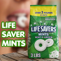 Life Savers Wint-O-Green Mints Hard Candy 3lb Bag – Bulk Mint Candy, Sweet Treat