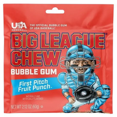3 Pack Big League Chew Fruit Punch Flavor Bubble Gum Candy Retro