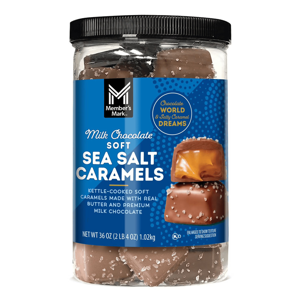 Members Mark Milk Chocolate Sea Salt Caramels 36 Oz Gourmet Candy Bulk Treats