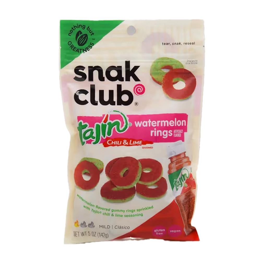 Tajin Watermelon Rings Gummy Candy, Fruit Candy Gummies with Chili and Lime Seas