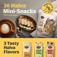 Halva Tahini Bar Mini Snacks – Assortment Of 2 Bags Each Contains – 18 Snack-Siz