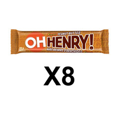 Oh Henry! Chocolate Bar with Reese’s Peanut Butter 58g Creamy Candy Bar (8 Pack)