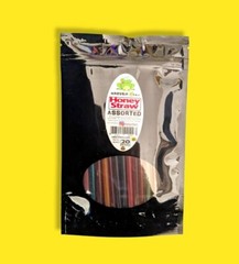 HONEY STRAWS 40 Straws 2 Pack KOSHER ASSORTED FLAVORS USA HONEY in Each Straw