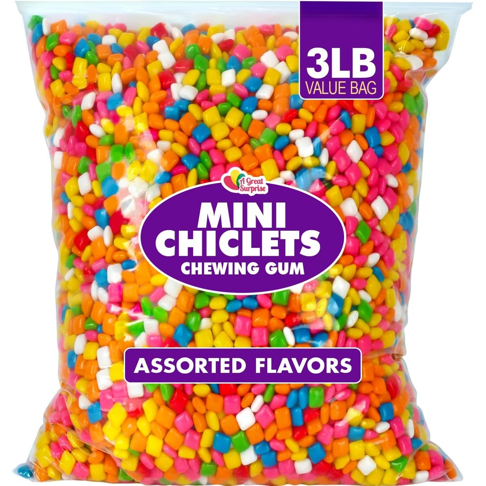 A Great Surprise Mini Chiclets Gum – 3 1 Count (Pack of 1), Assorted Colors