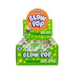 Charms Blow Pop Lollipops – Individually Wrapped 48 Count (Pack of 1), Green