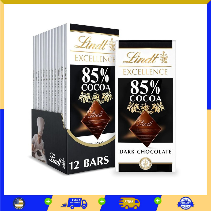 EXCELLENCE 85% Cocoa Dark Chocolate Bar, Dark Chocolate Candy, 3.5 oz. (12 Pack)