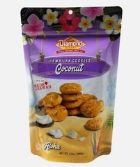 Diamond Bakery Hawaiian Coconut Cookies 4.5 oz Resealable Pouch – 1 bag