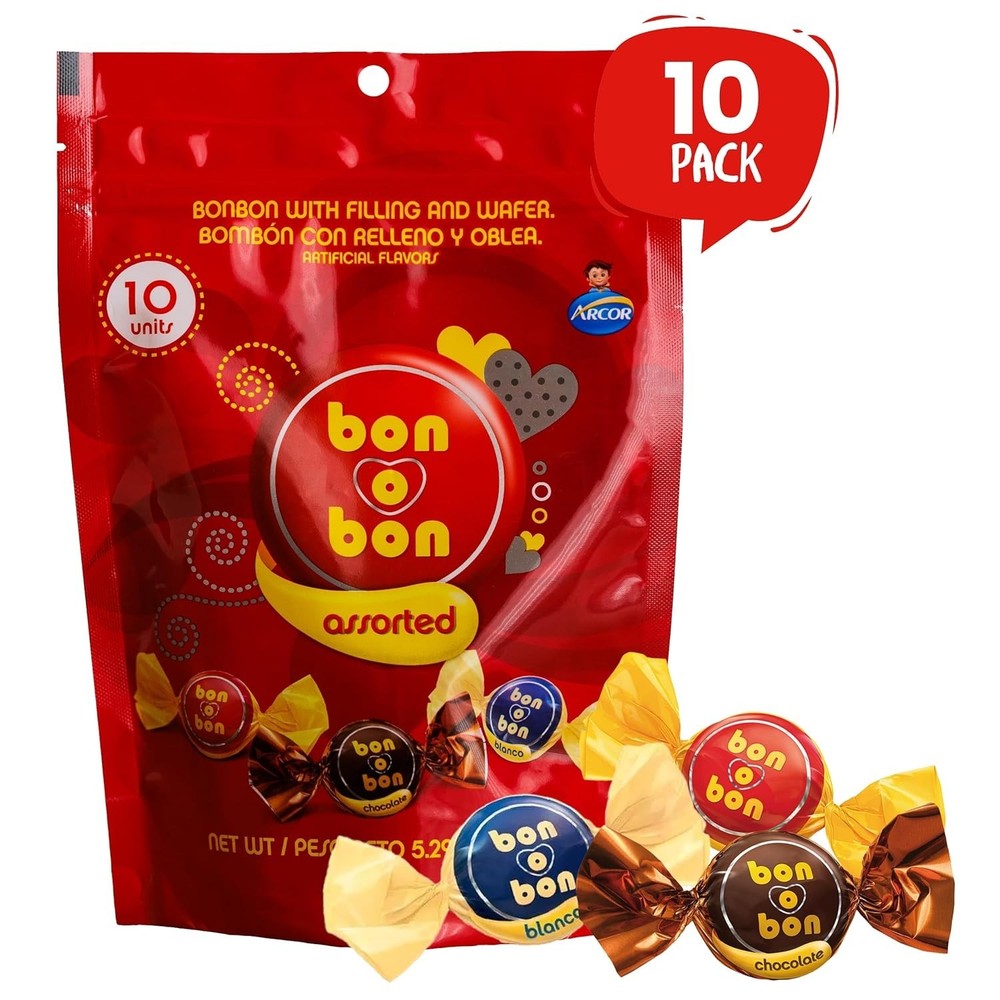Bon o Bon Chocolate Truffle Mix, Assorted Flavors with a Smooth Peanut Filling