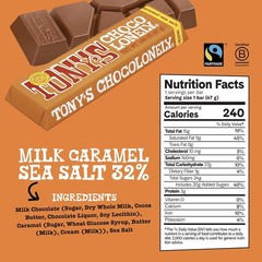 Tony’s Chocolonely Belgian Milk Chocolate Bar with Caramel & Sea Salt