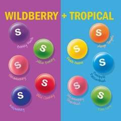 SKITTLES Mash-Ups Wild Berry and Tropical 9 Ounce (Pack of 1), Assorted