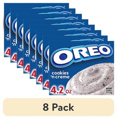 (8 pack) Jell-O Oreo Cookies ‘n Creme Instant Pudding & Pie Filling Mix, 4.2 oz