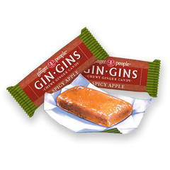 Gin Gins Spicy Apple Ginger Chews, Natural Ginger Candy, 1 Lb Bag