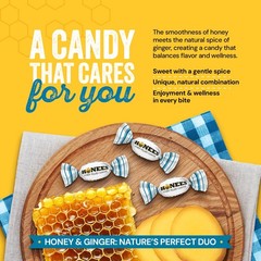 Honees Honey & Ginger Hard Candy Individually Wrapped | Natural & 1 Pack