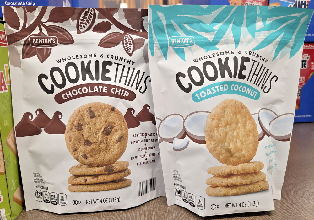 Benton’s Wholesome Crunchy Cookie Thins Chocolate Chip Toasted Coconut (2 Bags)