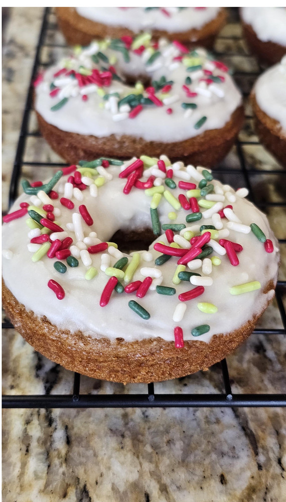 Spiced Gingerbread Donuts with Vanilla Glaze (Set of 4)