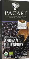 Pacari Blueberry Chocolate Bar – 1.76 oz. – 50 g.