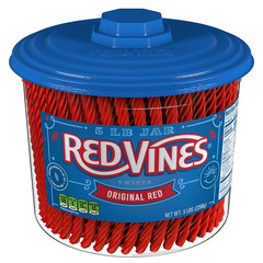 RED VINES Twists Original Red Licorice Bulk Candy Jar 5 lbs. free shipping