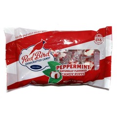 Red Bird (1) Bag Peppermint Candy Puffs – The 5 Ounce (Pack of 1),