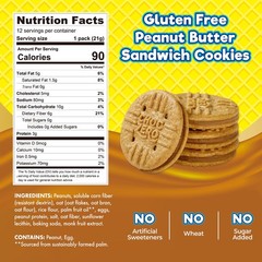 Peanut Stackers Sugar Free Peanut Butter Sandwich Cookies, Gluten Free, No Su…