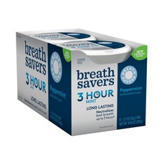 BREATH SAVERS Peppermint Flavored Sugar Free Breath Mints Tins 1.27 oz 8 Count..