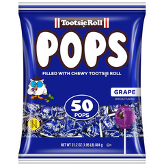 Tootsie Pops Single Flavor Bag – Grape Flavored Lollipops with Chocolatey Center