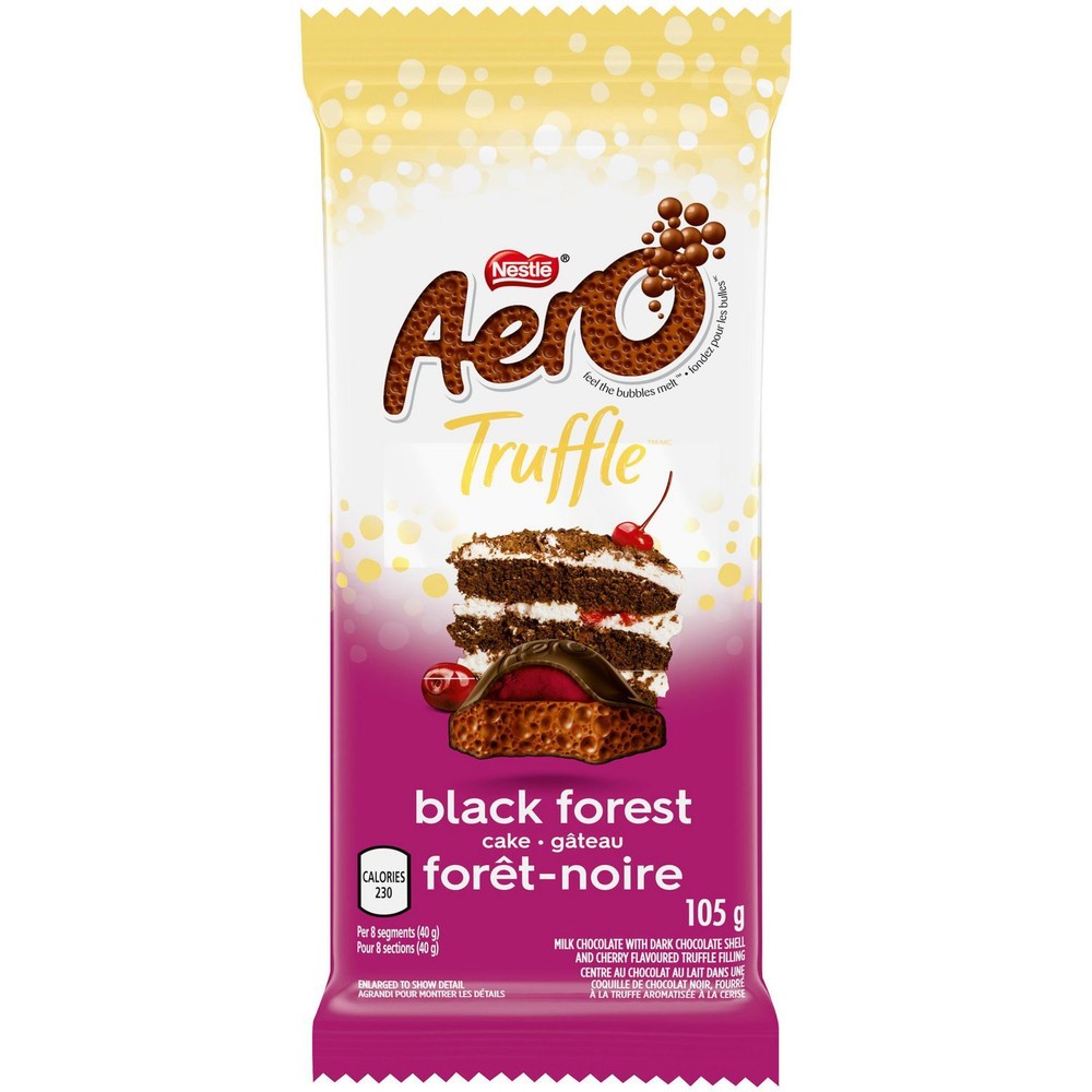 6 X Nestle Aero Truffle Black Forest Cake Dark Chocolate 105g Each