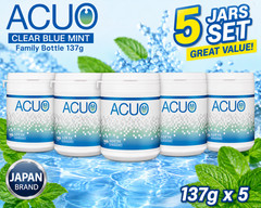 LOTTE ACUO Clear Blue Mint Family Bottle 137g x5 Gum From Japan