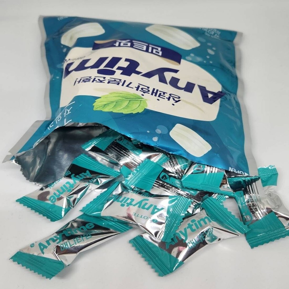 Lotte Anytime Candy Sugar Free Individually Wrapped Mint Flavor 92g Korean
