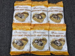 6 PACK ~ Original Gourmet GINGER MINT DROPS Soft Center Candy 10 Oz Bags