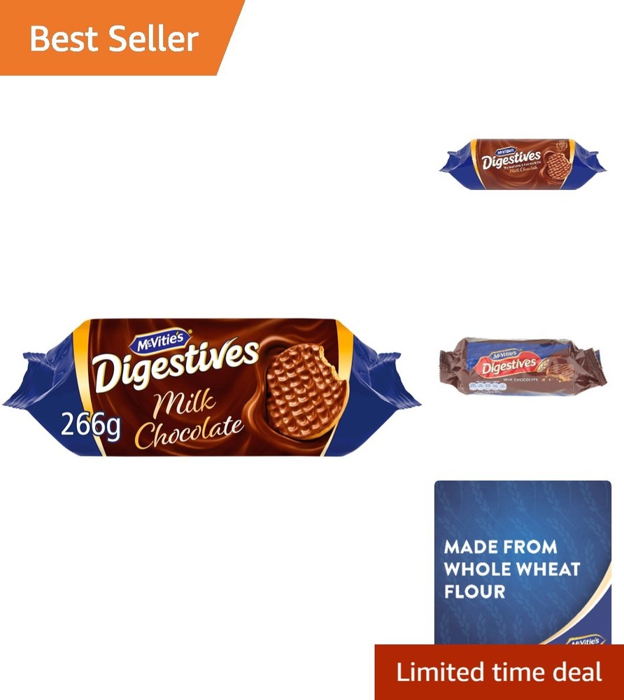 McVitie’s Milk Chocolate Whole Grain Digestive Biscuits – 266g for All Occasions