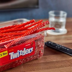 TWIZZLERS Twists Strawberry Flavored Chewy Candy, Low Fat, 5 lb Bulk Container