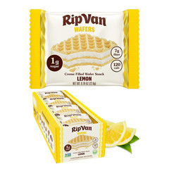 Rip Van Wafels Lemon Cookies, 16 Count, 1g Sugar, 4g Carbs, Vegan, Keto Friendly