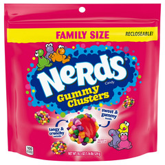 NERDS Gummy Clusters, Candy, Rainbow, Crunchy and Gummy, 18.5 oz Bag