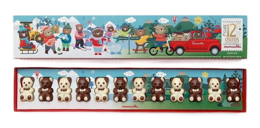 Caja Chocolate 12 Ositos Rellenos Mamuschka Premiun