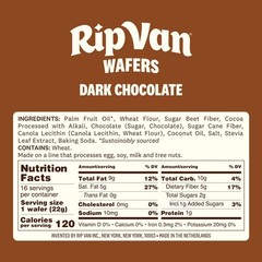 Rip Van Dark Chocolate Wafer Cookies – Healthy Snacks 0.78 Ounce (Pack of 16)