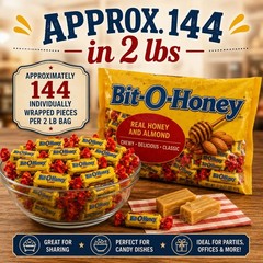 Bit O Honey 2 Pound Classic Retro Bulk Candy Bit-O-Honey