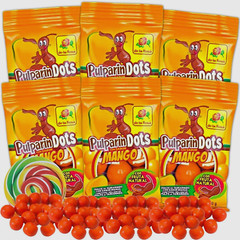 Pulparindo Dots 60 Pcs Bite Size Hard Shell Ball Mango Tamarind Mexican Candy