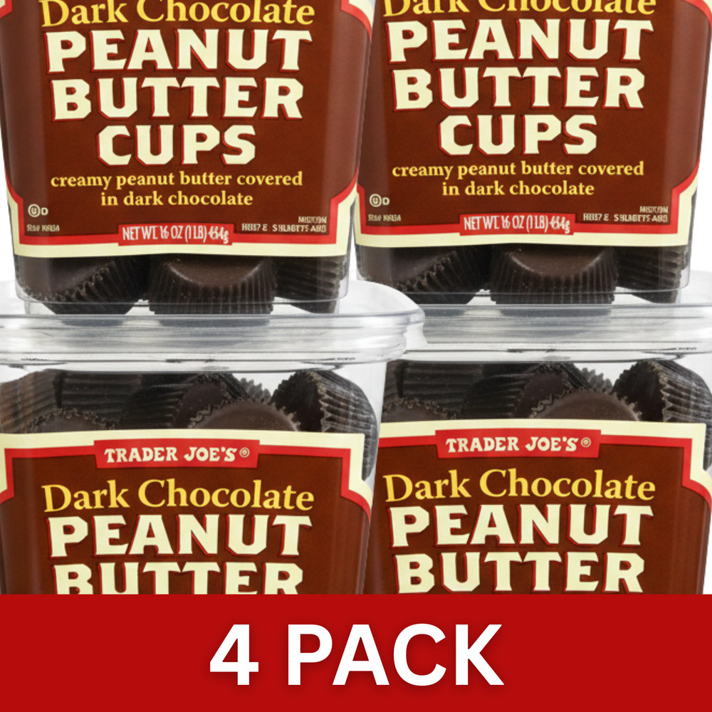 Trader Joe’s Dark Chocolate Peanut Butter Cups (4 Pack) 16oz Each