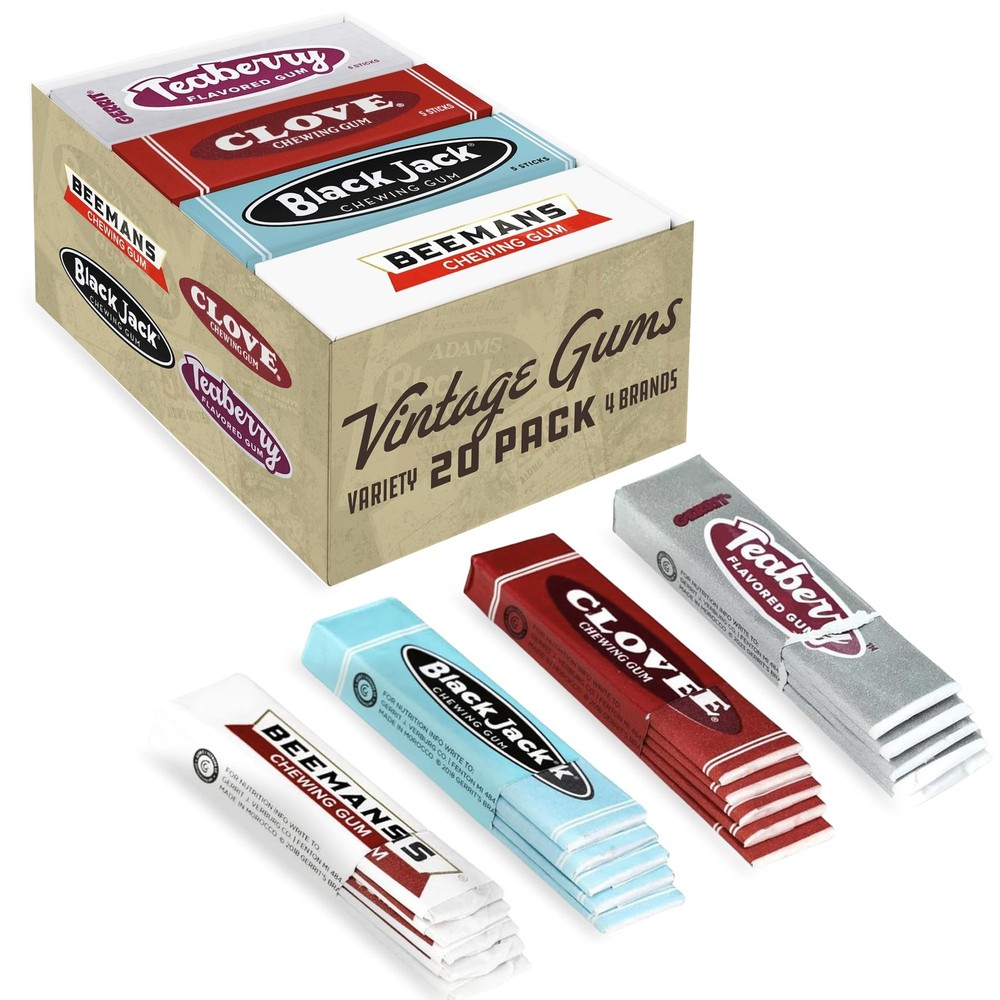 Gerrit’s 20 Count Variety Gum Pack – Clove, Beeman’s, Teaberry, & Black Jack …