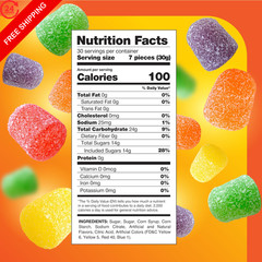 Gum Drops, Jelly Candy, Assorted Fruit 2 Pound (Pack of 1), Lime,Orange