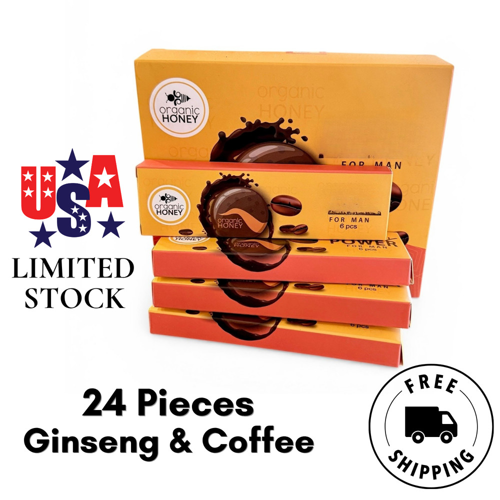 Organic Candy for Men | Coffee & Ginseng Blend – 24 Pieces