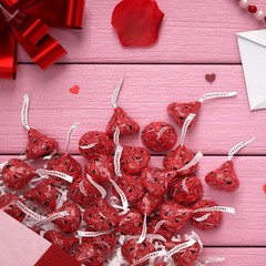 KISSES STRAWBERRY DIPPED CENTER MILK CHOCOLATE HERSHEY’S CANDY-BULK LIMITED VALU