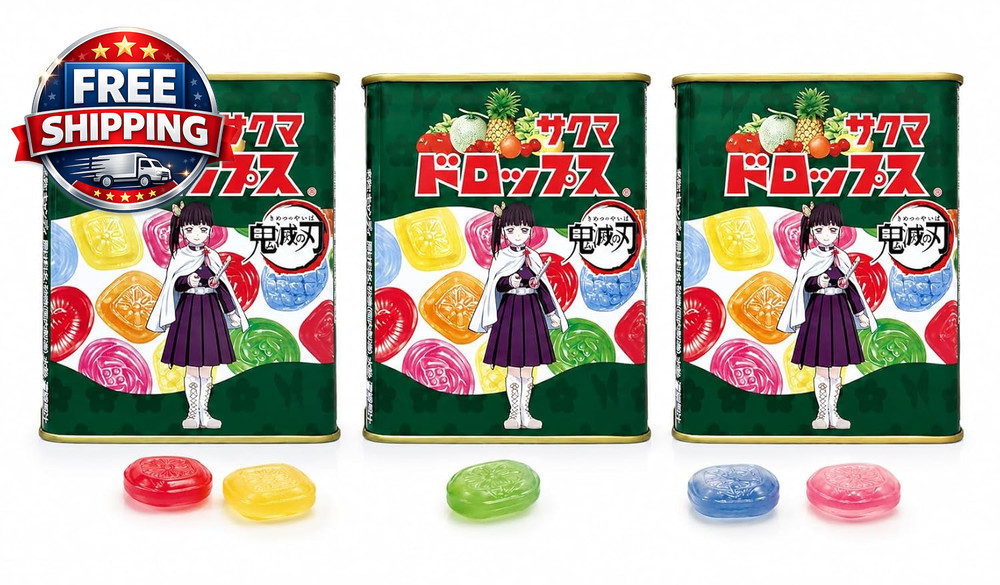 – Japanese Sakuma Drops Assorted Fruit Hard Candy – Kimetsu No Yaiba Edition (Ti
