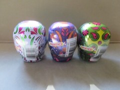 Set Of 3 Colorful Day of The Dead Skull Tins w/ Smarties Candy Inside~New!