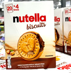 Nutella Biscuits Cookies Filled with Nutella Crunchy Biscuit 38.8 oz 4 Bag Box