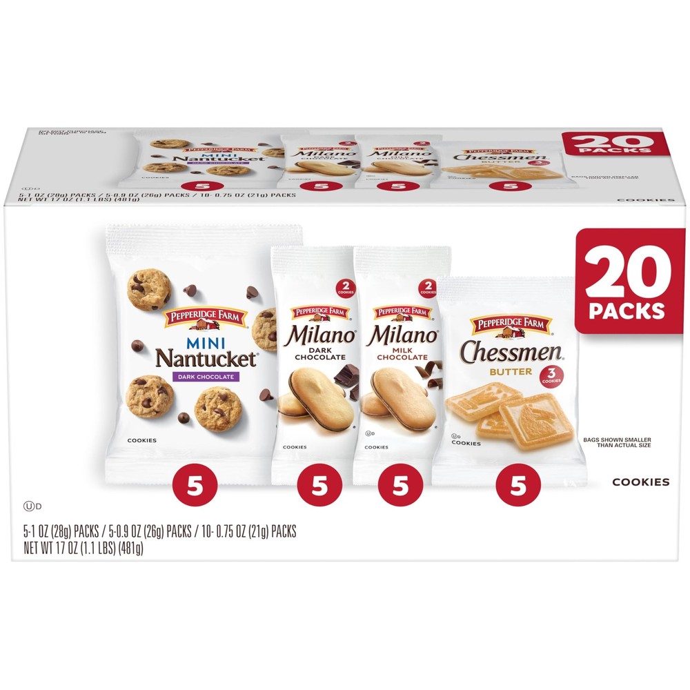 Cookies Variety Pack, 20 Snack Packs – Assorted Flavors for Parties & Gifts
