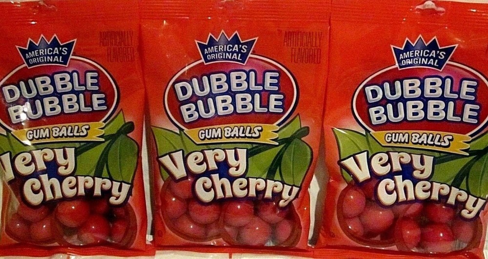 DUBBLE BUBBLE-“VERY CHERRY” Flavored Loose Gum Balls {3 BAGS}