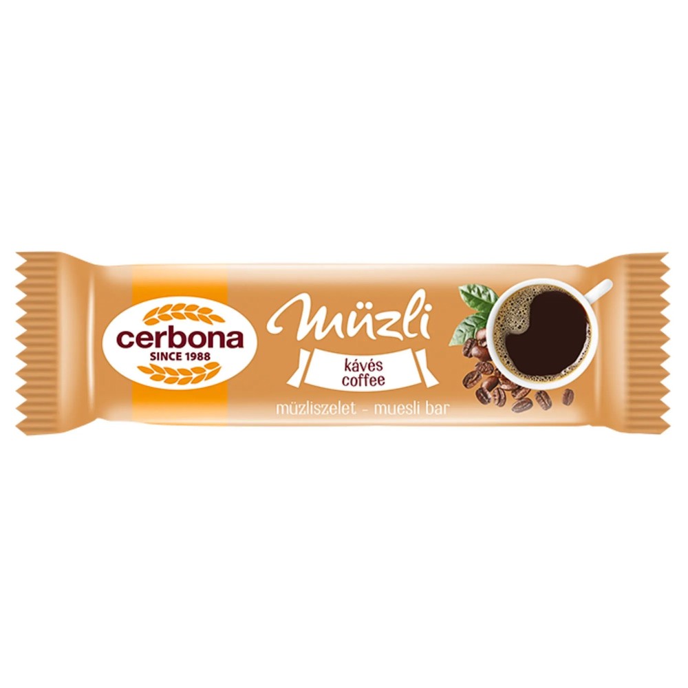 60x Hungarian Cerbona Muesli Bar Coffee Flavor 20g / 0.7oz
