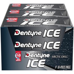 Dentyne Ice Arctic Chill Sugar Free Gum 16 Count Pack Of 9 Total 144 Pieces